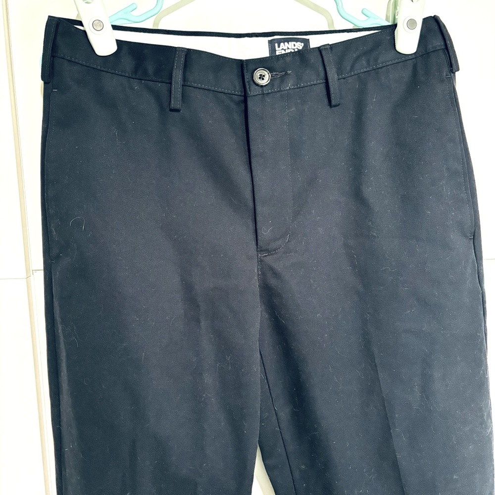 Lands End Mens Chino Pants Navy Blue Straight Leg 32x30 Work Office Business